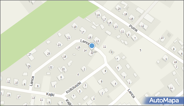 Świętajno, Lanca Jerzego, 12, mapa Świętajno