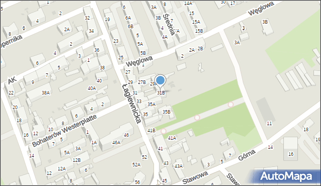 Świętochłowice, Łagiewnicka, 31B, mapa Świętochłowice