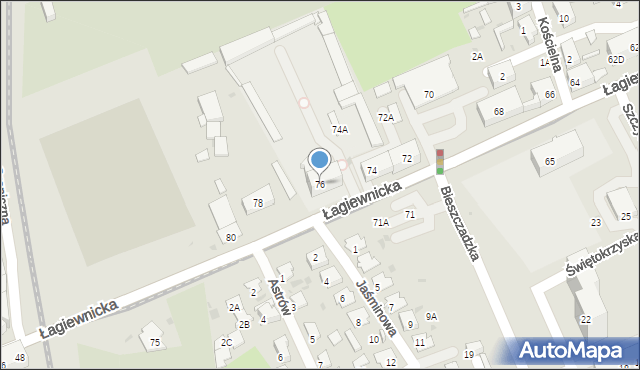 Świętochłowice, Łagiewnicka, 76, mapa Świętochłowice