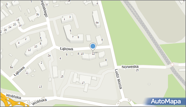 Świnoujście, Łąkowa, 12, mapa Świnoujście