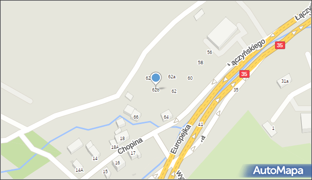 Szczawno-Zdrój, Łączyńskiego Józefa, 62b, mapa Szczawno-Zdrój