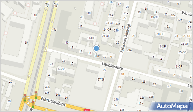 Szczecin, Langiewicza Mariana, gen., 10a, mapa Szczecina