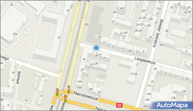 Szczecin, Langiewicza Mariana, gen., 14, mapa Szczecina