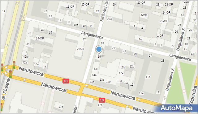 Szczecin, Langiewicza Mariana, gen., 19, mapa Szczecina