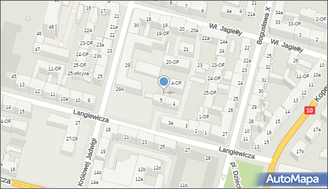 Szczecin, Langiewicza Mariana, gen., 5a, mapa Szczecina