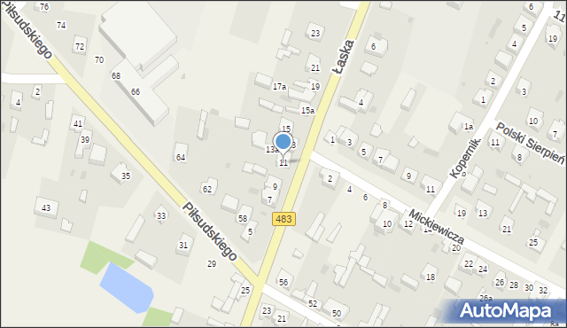Szczerców, Łaska, 11, mapa Szczerców
