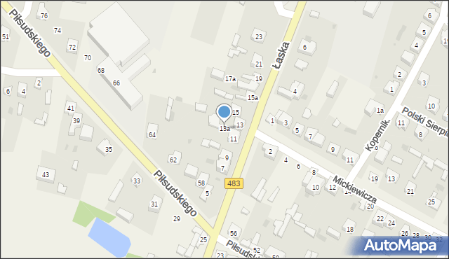 Szczerców, Łaska, 13a, mapa Szczerców