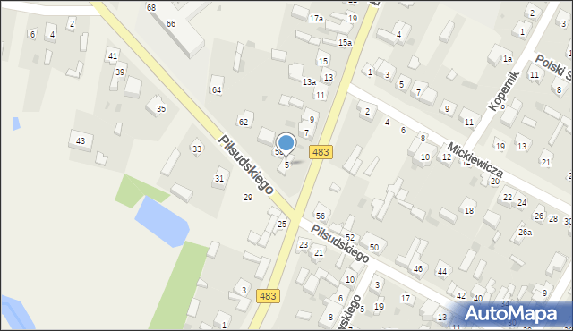 Szczerców, Łaska, 5, mapa Szczerców