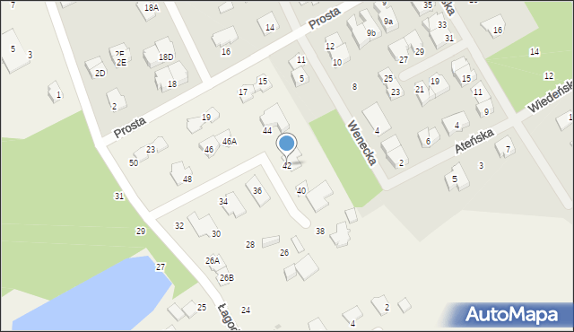 Szczęsne, Łagodna, 42, mapa Szczęsne