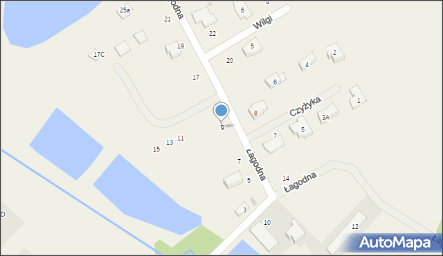 Szczęsne, Łagodna, 9, mapa Szczęsne