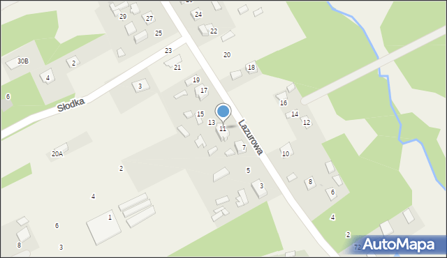 Szczęsne, Lazurowa, 11, mapa Szczęsne