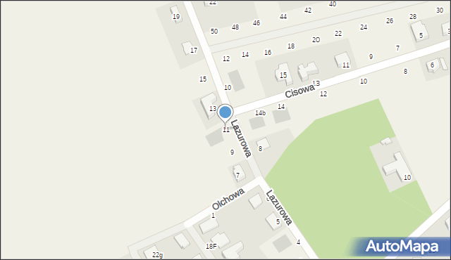 Szczodre, Lazurowa, 11, mapa Szczodre