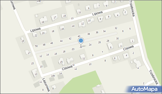 Szczodre, Lazurowa, 22, mapa Szczodre