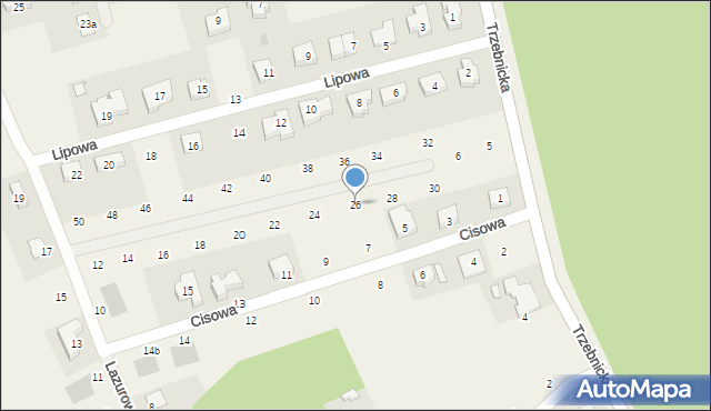 Szczodre, Lazurowa, 26, mapa Szczodre
