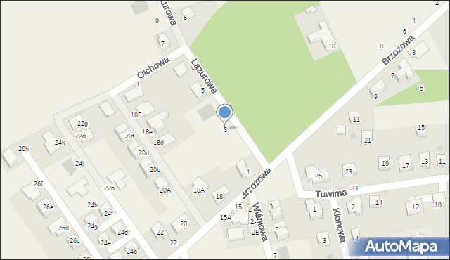 Szczodre, Lazurowa, 3, mapa Szczodre