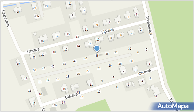 Szczodre, Lazurowa, 38, mapa Szczodre