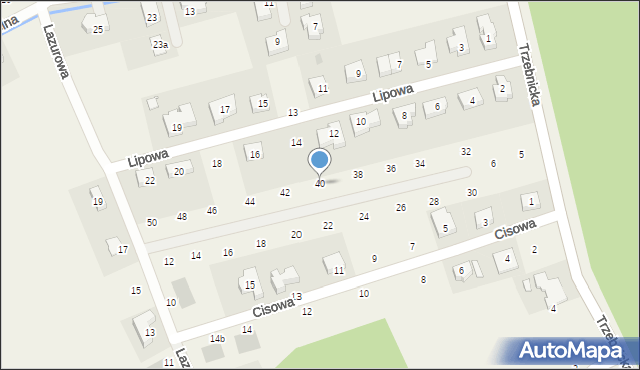 Szczodre, Lazurowa, 40, mapa Szczodre