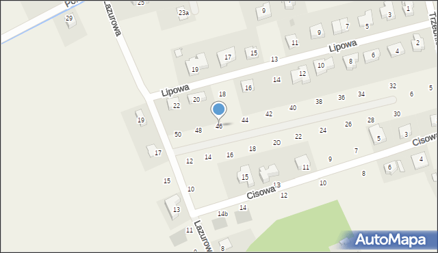 Szczodre, Lazurowa, 46, mapa Szczodre