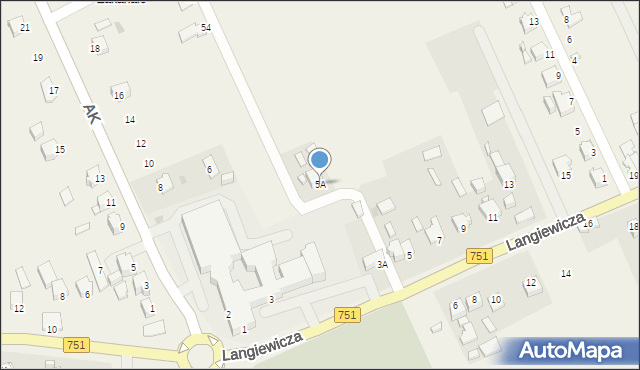 Szewna, Langiewicza Mariana, gen., 5A, mapa Szewna