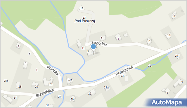 Targanice, Łagodna, 7, mapa Targanice