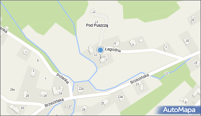 Targanice, Łagodna, 9, mapa Targanice