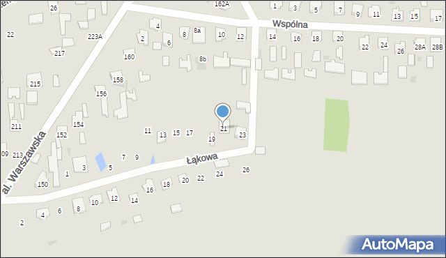 Tarnobrzeg, Łąkowa, 21, mapa Tarnobrzegu