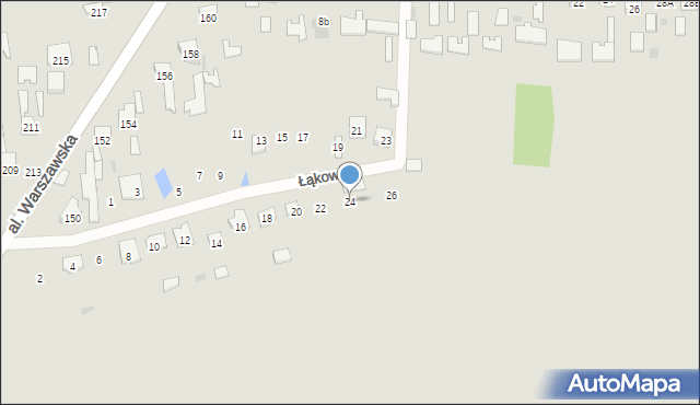 Tarnobrzeg, Łąkowa, 24, mapa Tarnobrzegu