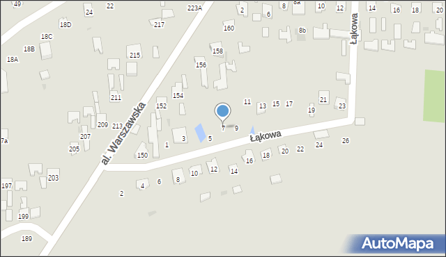 Tarnobrzeg, Łąkowa, 7, mapa Tarnobrzegu