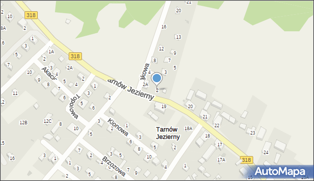 Tarnów Jezierny, Łąkowa, 2, mapa Tarnów Jezierny