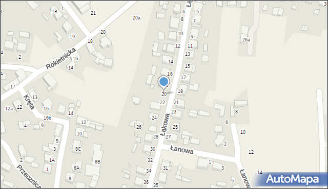 Tarnowo Podgórne, Łąkowa, 20, mapa Tarnowo Podgórne