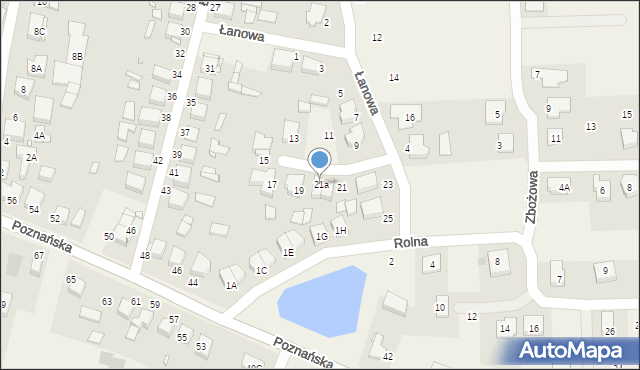 Tarnowo Podgórne, Łanowa, 21a, mapa Tarnowo Podgórne