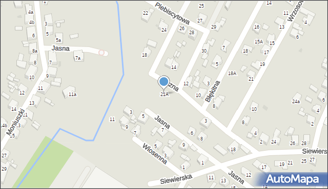 Tarnowskie Góry, Łączna, 21A, mapa Tarnowskie Góry