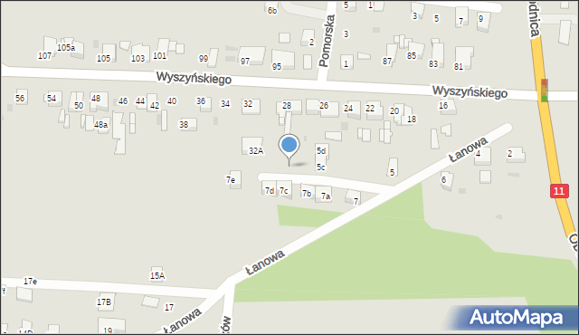 Tarnowskie Góry, Łanowa, 5e, mapa Tarnowskie Góry