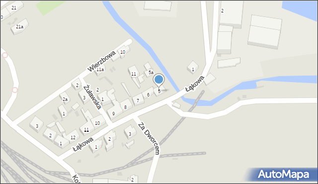 Tczew, Łąkowa, 5, mapa Tczew