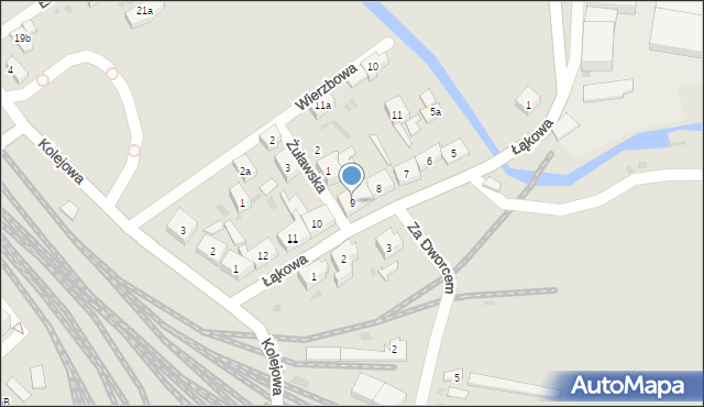 Tczew, Łąkowa, 9, mapa Tczew