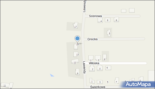 Tomaszew, Lawendy, 15, mapa Tomaszew