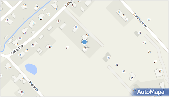 Tomaszkowo, Łabędzia, 15, mapa Tomaszkowo
