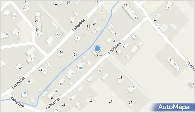 Tomaszkowo, Łabędzia, 6, mapa Tomaszkowo