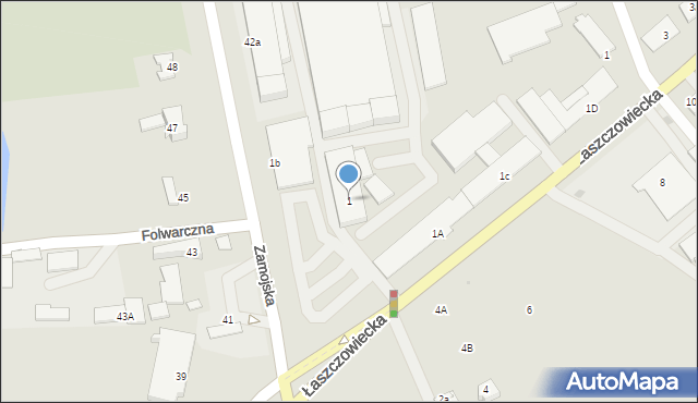 Tomaszów Lubelski, Łaszczowiecka, 1, mapa Tomaszów Lubelski