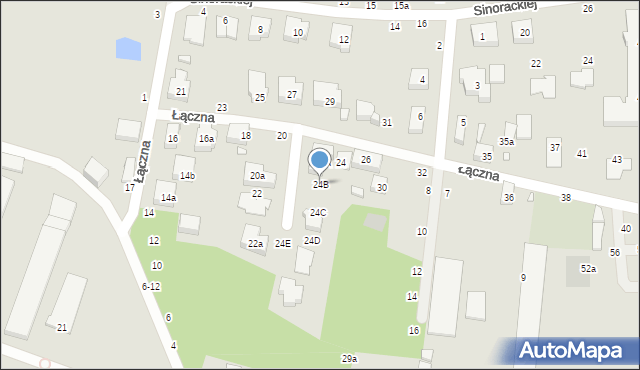 Toruń, Łączna, 24B, mapa Torunia