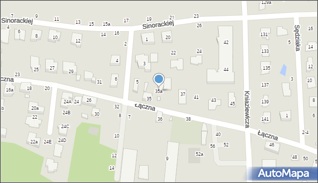 Toruń, Łączna, 35a, mapa Torunia
