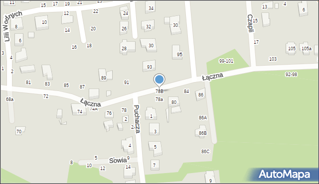 Toruń, Łączna, 78B, mapa Torunia