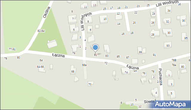 Toruń, Łączna, 81, mapa Torunia