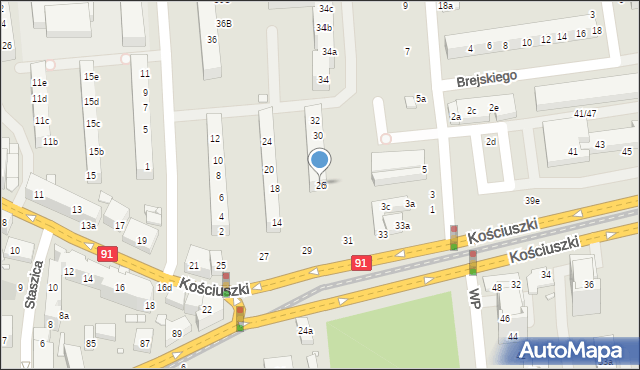 Toruń, Łąkowa, 26, mapa Torunia