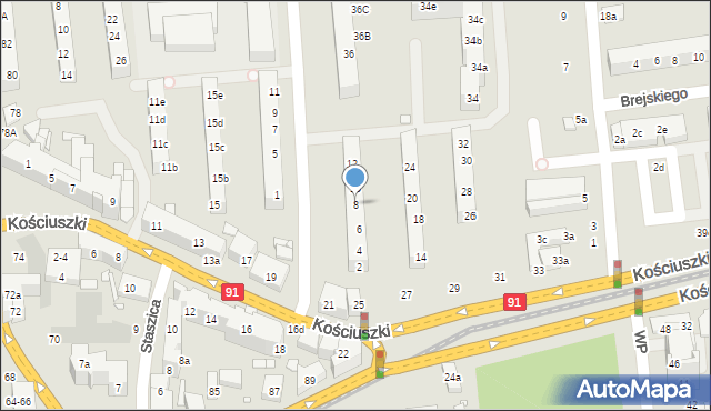 Toruń, Łąkowa, 8, mapa Torunia