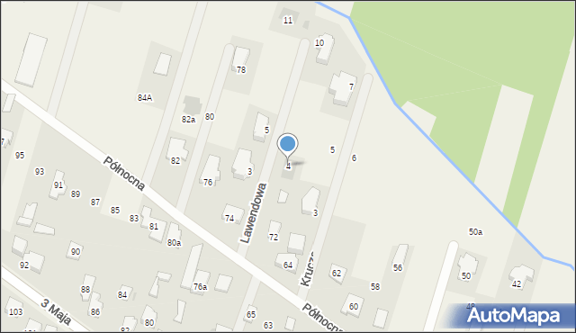 Truskaw, Lawendowa, 4, mapa Truskaw