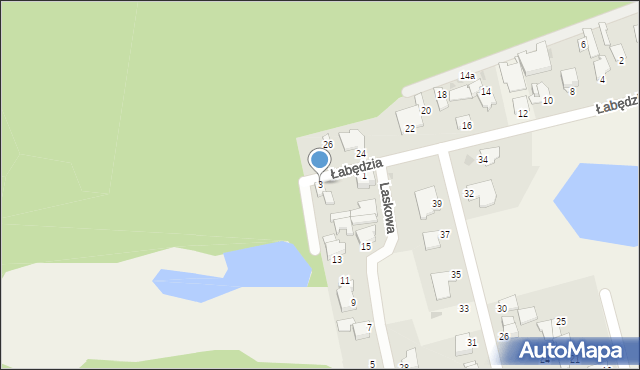 Trzciniec, Łabędzia, 3, mapa Trzciniec