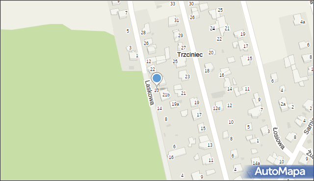 Trzciniec, Laskowa, 10, mapa Trzciniec