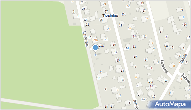 Trzciniec, Laskowa, 8, mapa Trzciniec