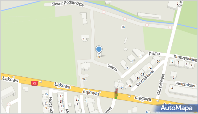 Turek, Łąkowa, 5, mapa Turka
